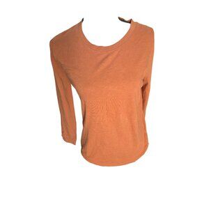 J.Crew Girlfriend Tee Shirt*Long Sleeve Top*Rust Orange Medium*Cotton*EUC